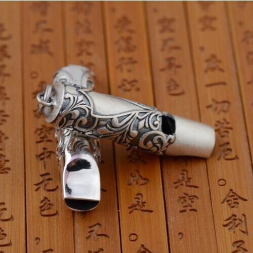 S990 wholesale sterling silver pendant Antique Silver whistle retro style cross couple models can be sounded
