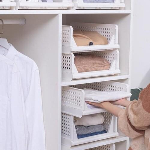 Wardrobe Partition Storage Rack Layered Drawertype Cabinet Foldable Closetorganizer Stackable Clothes Interspace Shelf Basket