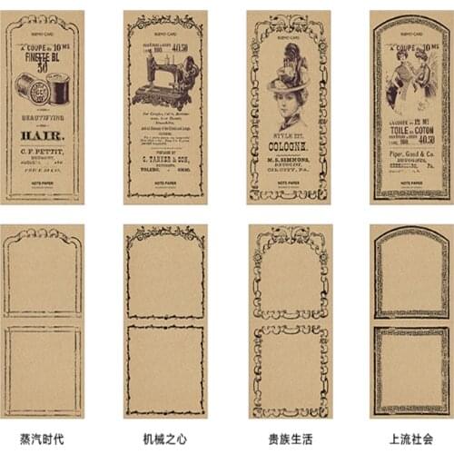 30pcs/pack Retro Poem Kraft Paper Note Book Four Selections Scrapbooking Memo Pads Sticky Notes Bookmark