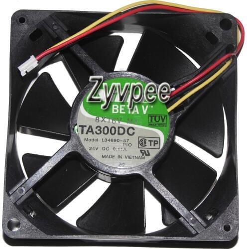 Zyvpee NIDEC 8025 TA300DC L34690-57 24V 0.11A 3Wire 3 Pins case fan 8CM inverter cooler