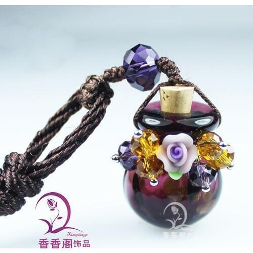 1PCS Murano Glass Car Aroma Fresheners ,Aroma bottle pendant ,Essential oil bottle Perfume jewelry vial