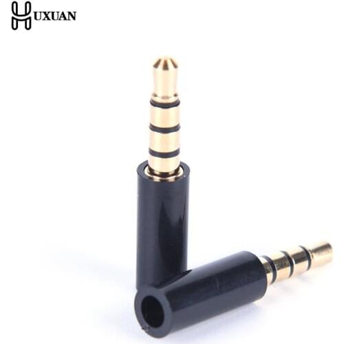 10pcs 3.5mm Stereo Headset Plug With Tail 4 Pole Gold Plated 3.5mm Audio Plug Jack Adaptor Connector For Iphone