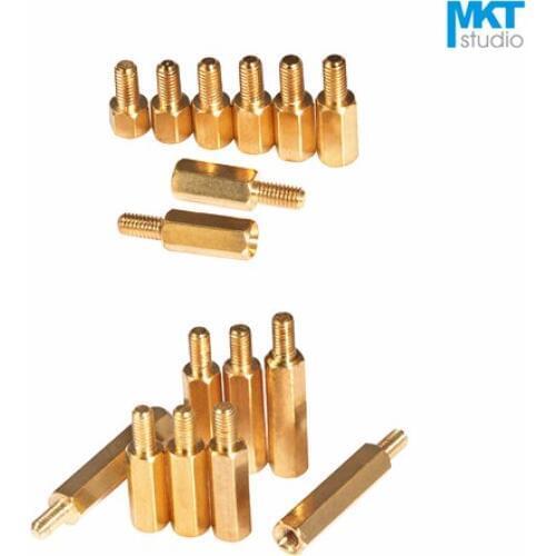 20Pcs M3*10/11/12/13/14/15mm+6 Male Copper Screws Hex-Cylindrical Pillars Nuts Bolt