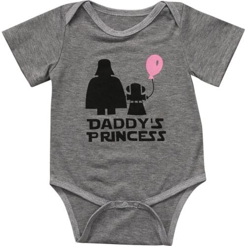 2018 Newborn Baby Bodysuit Toddler Girl Clothing daddys princess Cute Short Sleeve Jumpsuit Clothes Outfits Summer Sale 0-12M