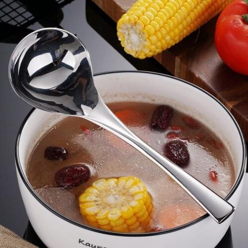 304 Stainless Steel Soup Spoon for Soup and Deepening Soup Spoon for Drinking Soup Household Long Handle Large Spoon Spoon