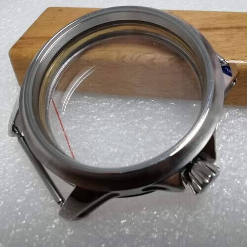 45mm sapphire glass Watch Case Fit Eta6497 6498 Hand Winding Movement man watches