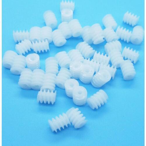 6*7 Worm Gear 2A Module 0.5M Plastic Helical Gears DIY Model Toy Accessories 6x7mm 100pcs/lot