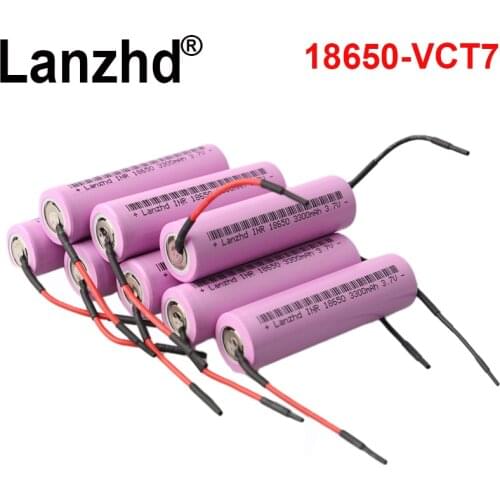 6PCS 18650 3.7V Battery Original 18650 Rechargeable batteries with wire DIY lithium Li ion 3300mAh 10A 17A VTC7 35E