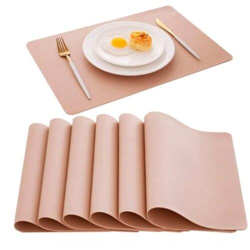 6Pack Placemats Leather Table Mats Heat Resistant Easy To Clean Waterproof Place Mats for Kitchen Dining Table