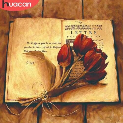 HUACAN 5D Diamond Painting Flowers Rose Cross Stitch Diamond Embroidery Mosaic Book Wall Art Decoration For Home