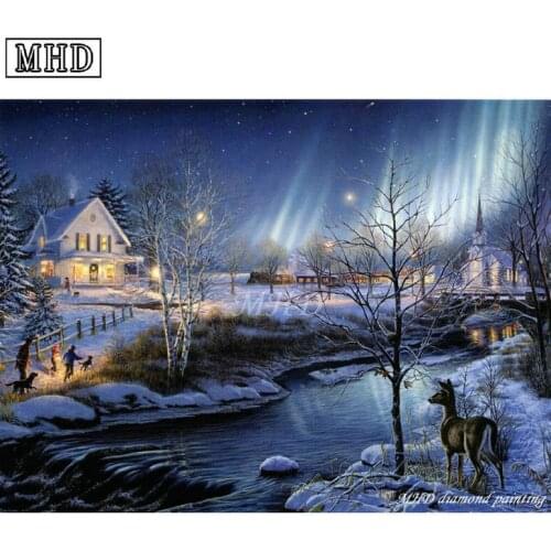 DIY Diamond Painting Snow Landscape Diamond Cross Stitch Mosaic 3d Diamond Embroidery Home Decor Artwork SC24