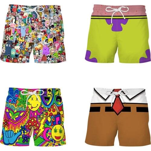 Anime pineapple house sponge octopus crab Cosplay Digital print mens resort beach pants surfing sweatpants slacks