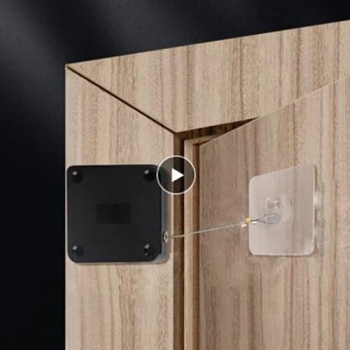 Automatic Door Closer Multipurpose No Punch Door Sticker Installation Durable 800g Tension Closing Device Hardware Matching Hook