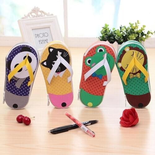 Cartoon Creative Student Stationery Cute Animal Fruit Slippers Pencil Case Pencil BAG