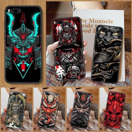 Japanese samurai oni mask Phone Case For Xiaomi Mi Note 8 9 10 11 9T 10T A3 Lite Pro Ultra black soft coque trend bumper pretty