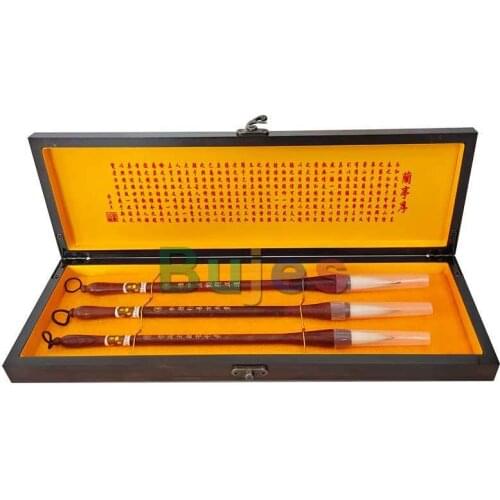 Pure Animal Brush Chinese Caligraphy Brush set,3pcs,Northeast wolf tail hair and fine bristle,regular script and cursive script