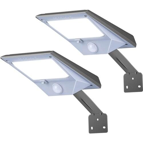 Solar Lights ,18 LED 300LM Wireless LED Solar Motion Sensor Lights Outdoor with Mount Pole, IP44 Waterproof, 2 Pack