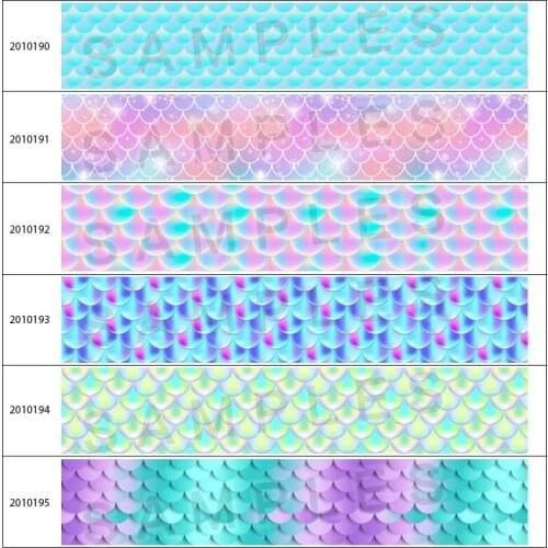 Hot Sale Fish Scales Pattern Printed 5 Yards 25mm/38mm/50mm/75mm Grosgrain/Satin Ribbon for Crafts DIY Hair Bows Birthday Dec