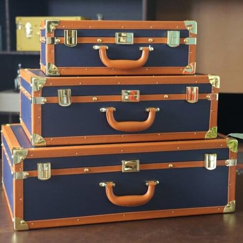 Leather Suitcase Soft Decoration Model Room Decoration Box Study Room Bedroom Storage Decorative Box