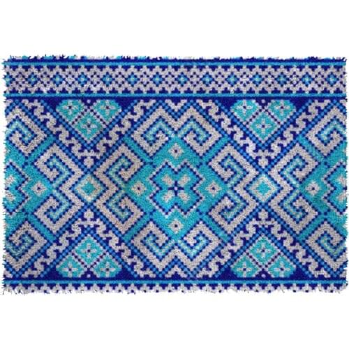 Latch Hook Rug Blue veins Plush Tapestry Kits Crochet Cushion Mat DIY Carpet Rug Home Decor 61cmX85cm