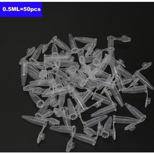 50 Pieces of 0.5 Ml Laboratory Transparent Micro Plastic Centrifuge Tubes with Snap Lid Container Lids for Laboratory Samples