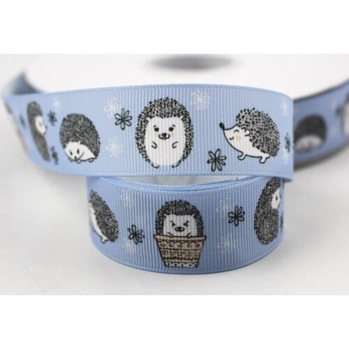 Cartoon Hedgehog printed 9-75mm width azalea grosgrain ribbon DIY handmade materials Halloween wedding gift wrap tape ribbon