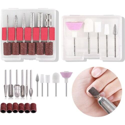 Nail Drill Bit Set Rotery Electric Machine Ceramic Diamond Milling UV Gel Nail Art Clean Manicure Files Cuticle Removing Bit