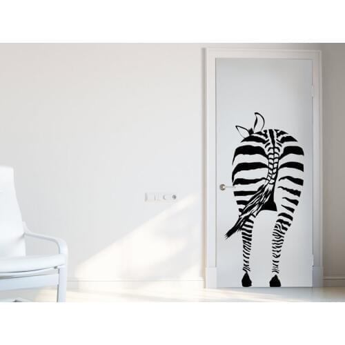 Zebra Wall Sticker Adesivo De Parede DIY Wall Decals Abstract Art Animal Decal Door Wall Decoration Cool Home Decor Mural ZB139