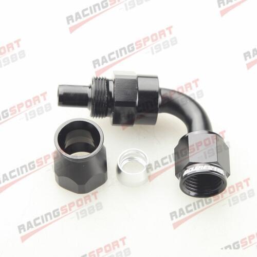 New Aluminum AN6 -6AN 90 Degree PTFE Swivel Hose End Fitting Adapter Black