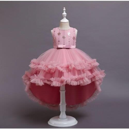 Girl Sleeveless Dress Kids Elegant Flower Evening Gown Princess Dresses Child Formal Wedding Clothes 3-12 Years Children Costume