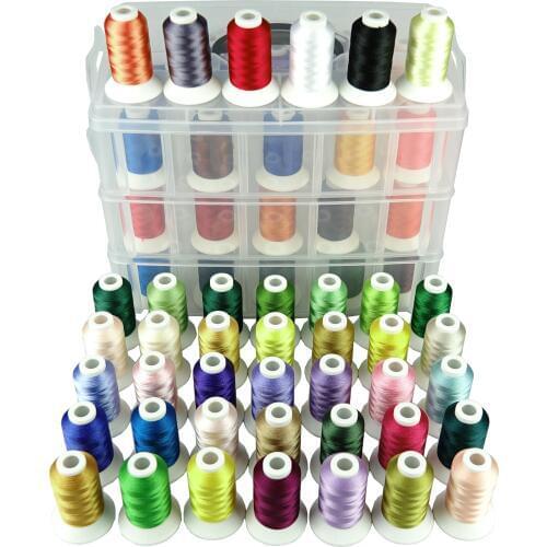 Simthread Polyester Machine Embroidery Thread 40/63/80 Brother Colors With Plastic Storage Box