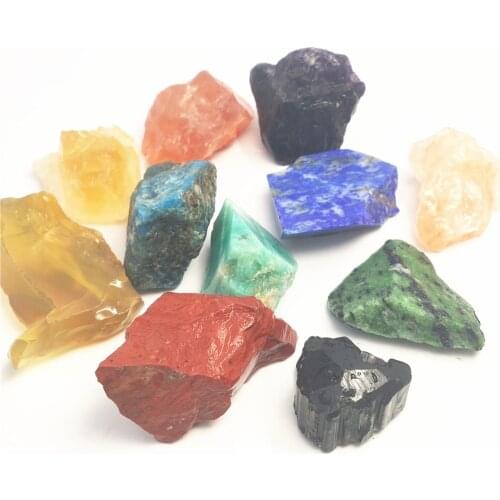 11Pcs Natural Mineral Specimens Lapis Lazuli Chakra Healing Stone Tourmaline Yoga Stone Apatite Home Fish Tank Decoration