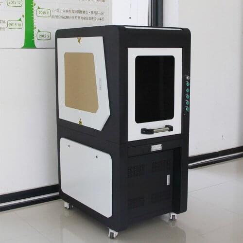 Robotec Fully Closed Type 30W Raycus Fiber Marking Machine Co2 Laser Marking Machine Marking Metal Laser Engraver Machine