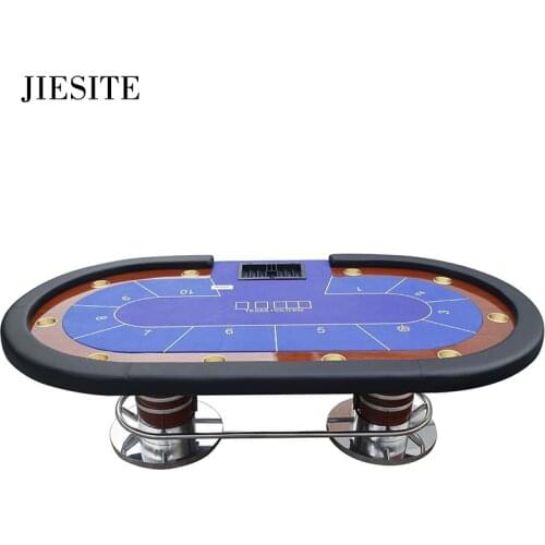 JIESITE 280*140cm Casino Poker Table Texas Hold'em Baccarat 6Colors Square Table with 10 players