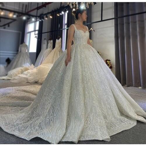 Robe De Mariage Princess Wedding Dress Straps Full Beading Vestido De Novia Short Sleeve Luxury Ball Gown Wedding Dresses