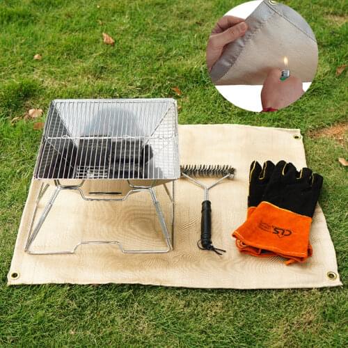 Outdoor Camping Fireproof Cloth Heat Insulation Pad Flame Retardant High Temperature Resistant Glass Fiber Flame Retardant Cloth