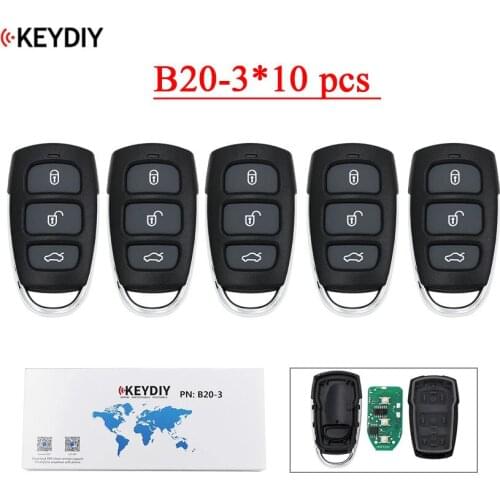 10pcs / lot B20-3 Universal 3 Button Remote Control Key Smart Car Key Fob B Series for KD900 KD900+ URG200 Mini KD KD-X2