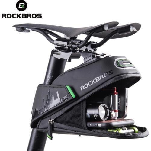 ROCKBROS Rainproof Bicycle Bag Shockproof Bike Saddle Bag For Refletive Rear Large Capatity Seatpost MTB Bike Bag Accessories