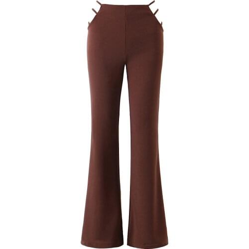 High-quality Summer Womens Slim Fit Sexy Open Waist Micro Stretch Trousers Boot Cut Pants