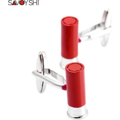 SAVOYSHI Bullet Cufflinks for Mens Shirt Cuff buttons High Quality Painted Cuff links Special Gift Jewelry Free engraving name