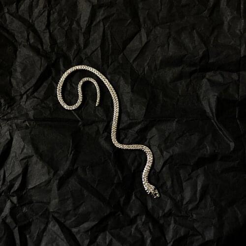 Minar Single Piece Exaggerated Twist Snake Clip Earrings for Women Mujer Long Twisted Animal Statement Earrings Vintage Jewelry