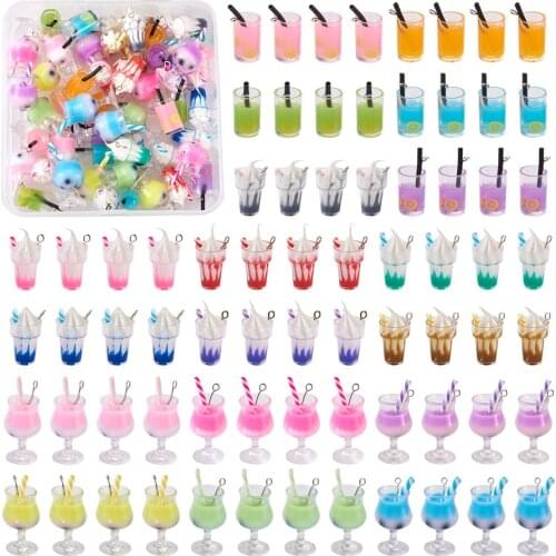 1Box Colorful Glass Resin Bottle Pendants For Necklace Earring Jewelry Making DIY Kits Decor Accessories
