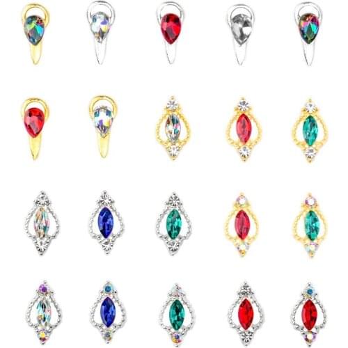 10Pcs/Lot Shiny Crystal Rhinestones Nail Art Diamond Strass Manicure Polish Decoration Charms Holographic Nail Jewelry Stones