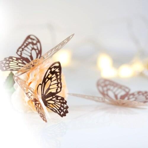 12pcs/set Creative 3D Hollow Out Butterfly Wall Stickers Fridge Decals Art Mural U2JC