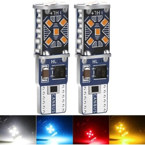 2PCS T10 LED W5W LED Bulbs 2016 15SMD Canbus 168 194 6000K 12V White Car Interior Dome Light Clearance Lights Error Free 12V