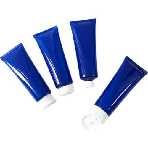 25 pcs/lot Empty 120 ML Facial Cleaner Soft Tube Translucent Blue Cosmetic Container Hair Gel Makeup Packaging Squeeze Bottle