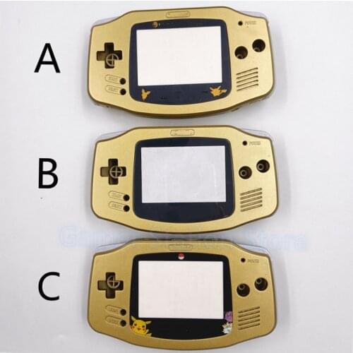 3pcs DIY Golden DIY Shell Housing for Gameboy Advance for GBA Shell Cover Case replacement with Plastic Screen Len and Buttons