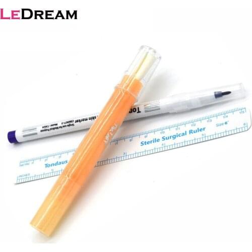 3PCS Waterproof Microblading Tattoo Eyebrow Skin Marker Pen With Measure Ruler And Magic Eraser Remover Cleanser Pen