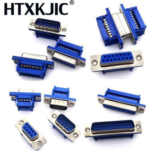 5PCS DB9 DB15 DB25 DB37 DIDC9/DIDC15/DIDC25/DIDC37 male female plug serial port connector idc crimp type D-SUB rs232 adapter