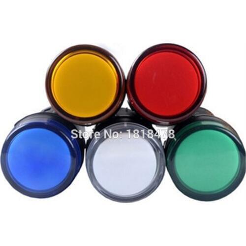 AD16-22 Energy Saving White Light Botton LED Indicator AC 220V 380V DC12V DC24V 20mA 22mm Red Blue Yellow Green